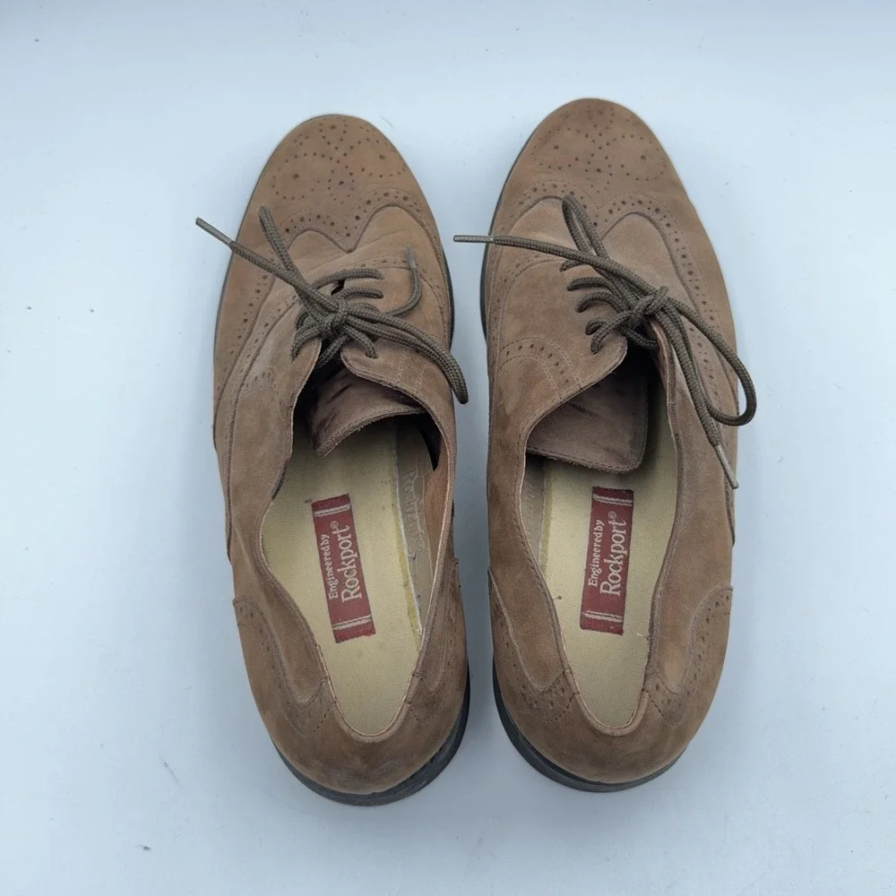 Vtg Rockport‎ Brown Wingtip Oxford Lace Up Mens Size 10.5M